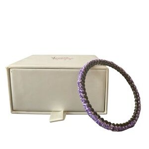 VENESSA ARIZAGA | `Namaste’ Bangle | Gunmetal Brass & Indigo Thread | NWT Box